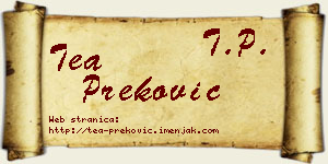 Tea Preković vizit kartica